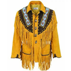 Veste en cuir style western pour homme